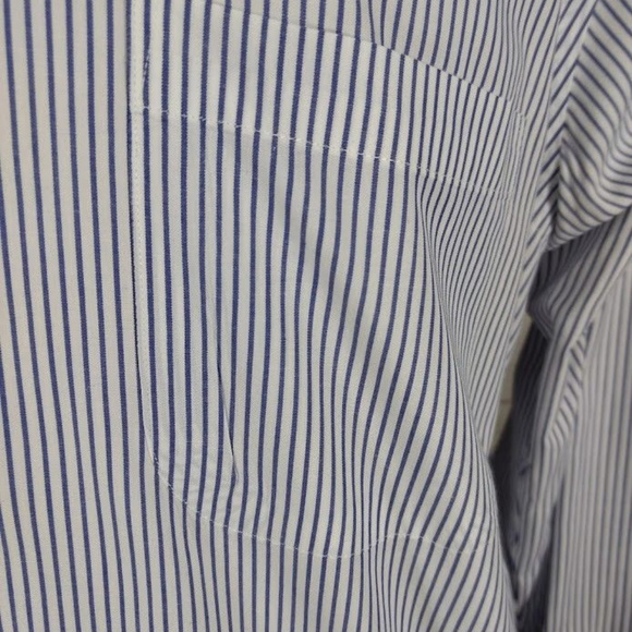 Burberrys Mens White/Blue Stripe Button Down Shirt - Picture 3 of 6